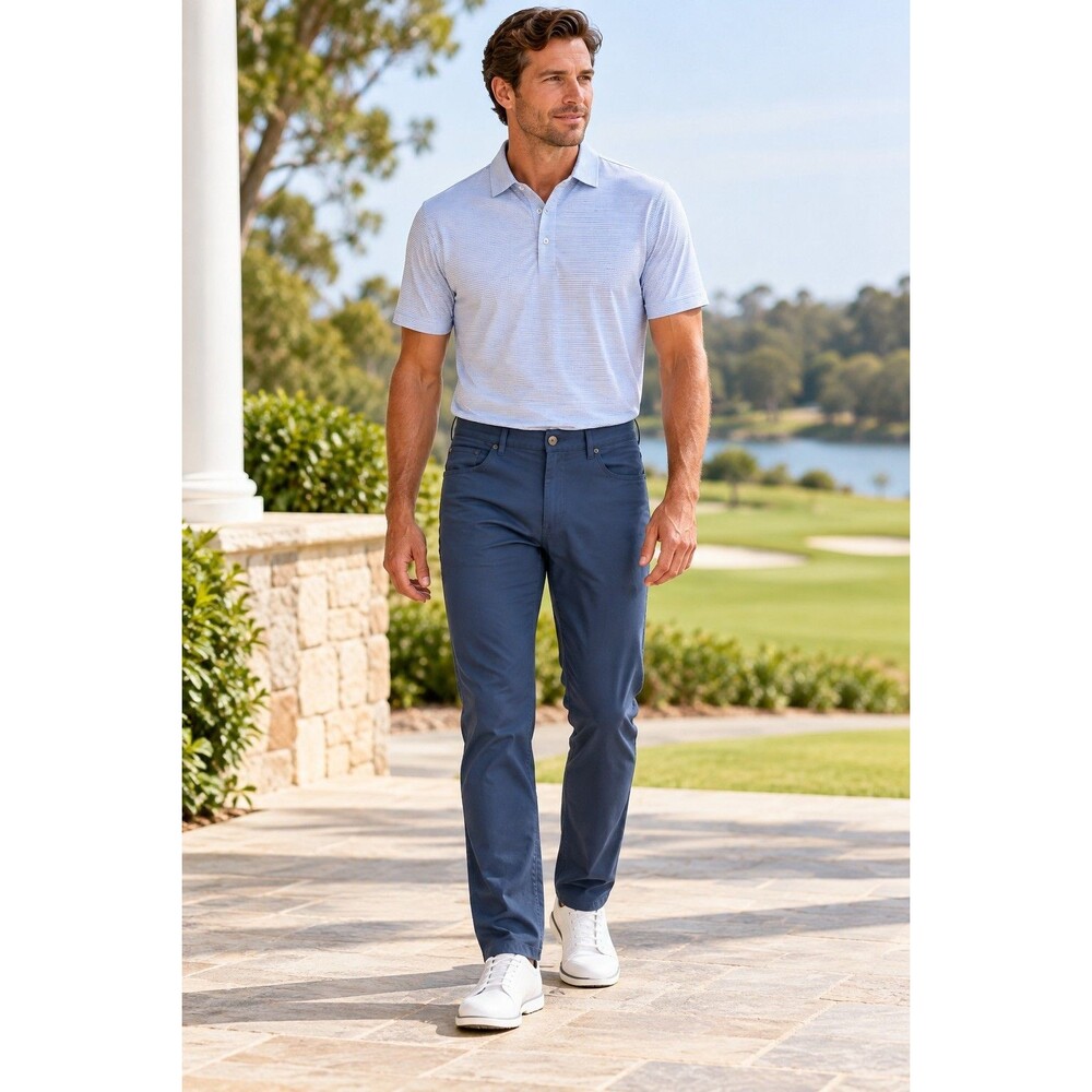 Peter Millar Men’s Pants 38x31.5 Blue Five Pocket Stretch Casual Golf Chino